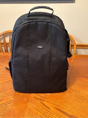 AmazonBasics SLR / DSLR Camera Backpack – Black with Orange Interior